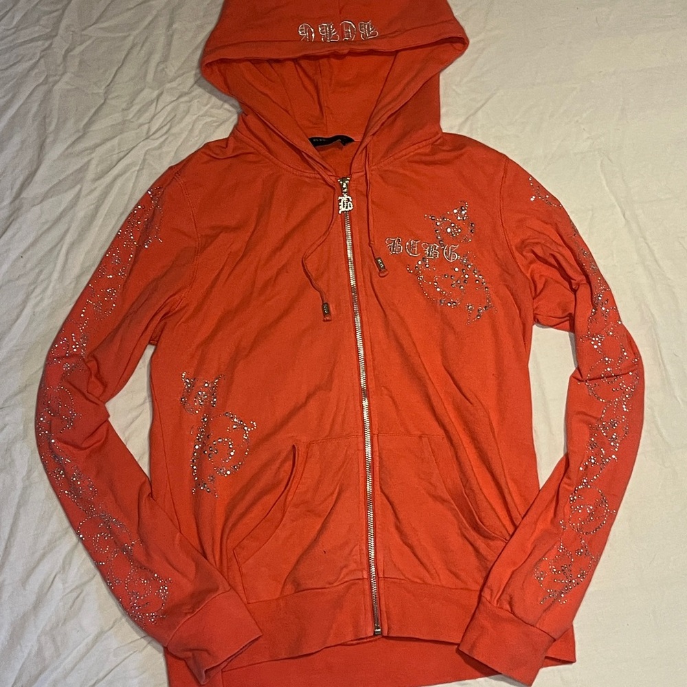 BCBGMaxAzria Coral Zip-Up Sweater with Hood